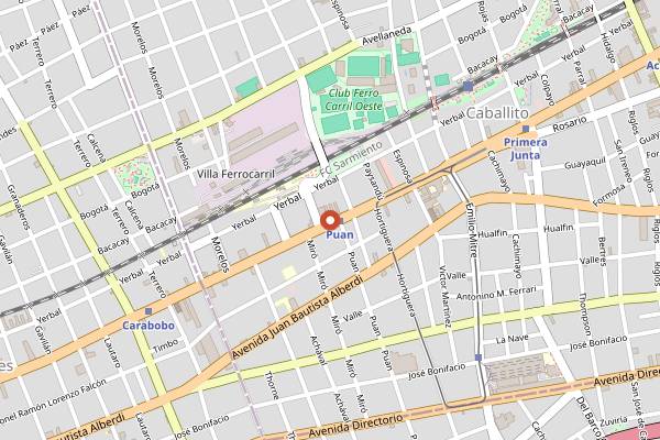 Map showing Confiteria La Argentina in Buenos Aires