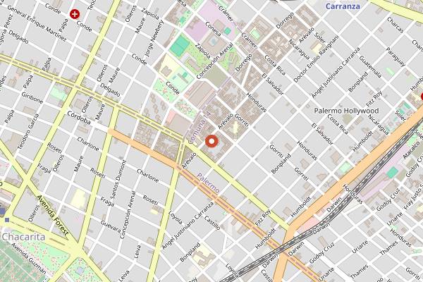 Map showing Frank's in Buenos Aires