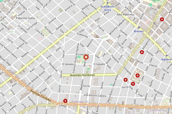 Map showing Verne Cocktail Club in Buenos Aires