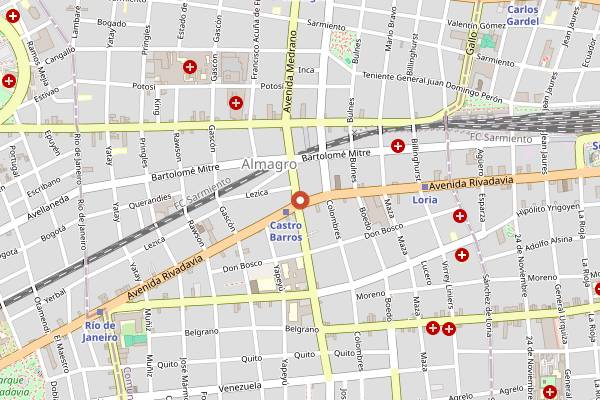 Map showing Las Violetas (merienda) in Buenos Aires