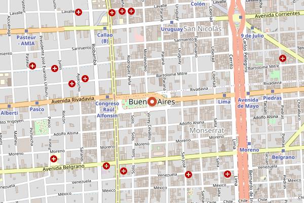 Map showing Pinta Pizza in Buenos Aires