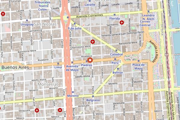 Map showing Gran Cafe Tortoni in Buenos Aires