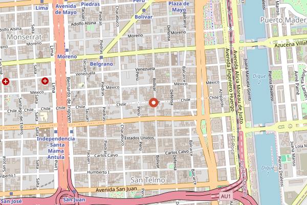 Map showing La Poesia in Buenos Aires