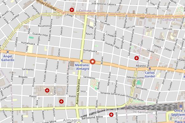 Map showing El Imperio de la Pizza in Buenos Aires
