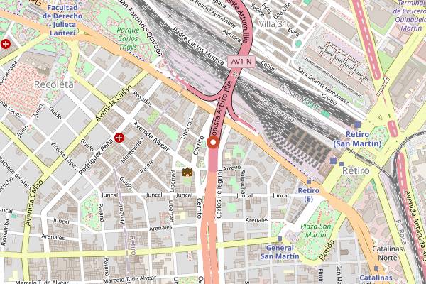 Map showing El Mirasol de La Recova in Buenos Aires