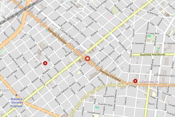 Map showing Juan Pedro Caballero in Buenos Aires