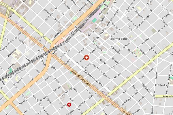 Map showing La Cabrera in Buenos Aires