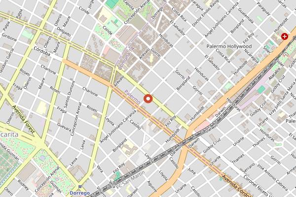 Map showing Narda Comedor cooking workshops in Buenos Aires