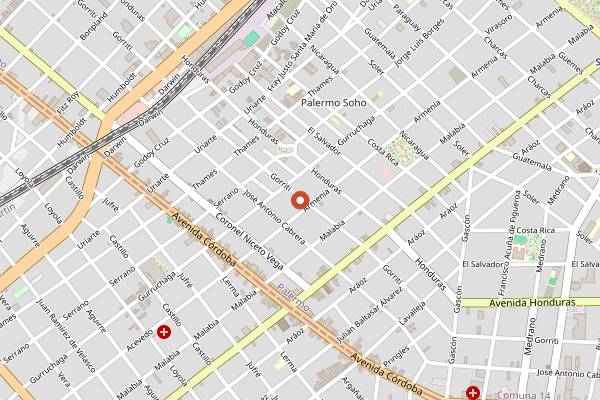 Map showing The Argentine Experience in Buenos Aires