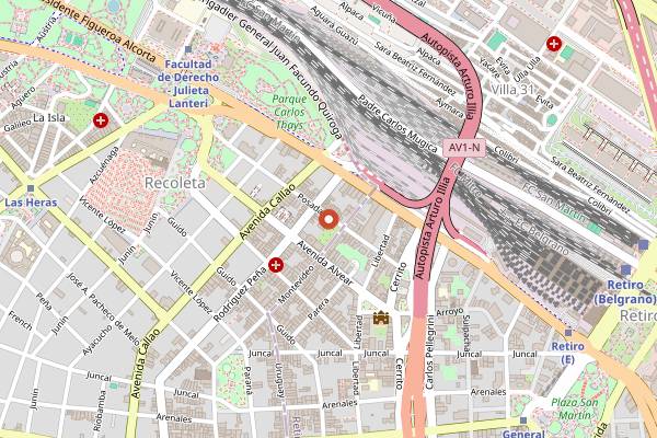 Map showing Gioia Cocina Botánica in Buenos Aires