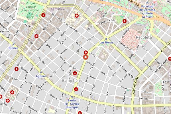 Map showing Sintaxis Sin TACC in Buenos Aires