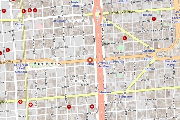 Map showing Buenos Aires Celebra Italia in Buenos Aires