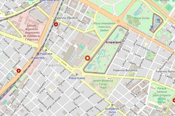 Map showing Exposicion Rural (La Rural) in Buenos Aires