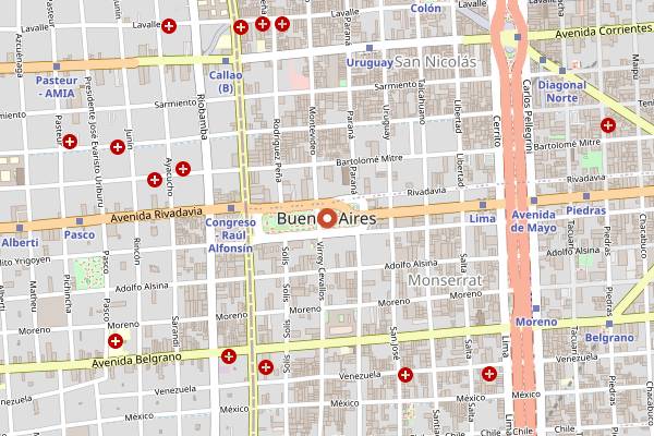 Map showing Semana de los Bodegones Porteños in Buenos Aires