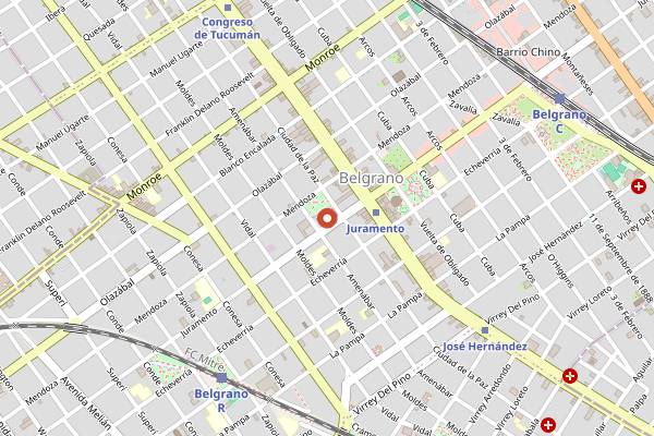 Map showing Mercado de Belgrano in Buenos Aires