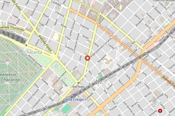 Map showing Mercado de Pulgas Dorrego in Buenos Aires