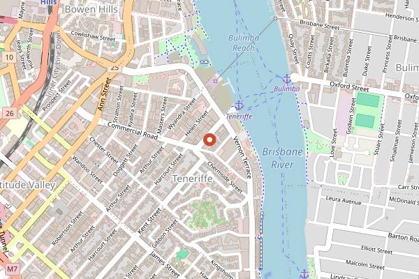 Map showing Danny's Bread in Brisbane