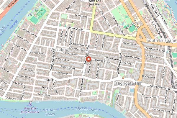 Map showing Miss Demeanour in Brisbane