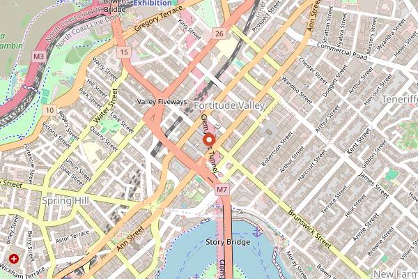 Map showing Pig 'N' Whistle in Brisbane