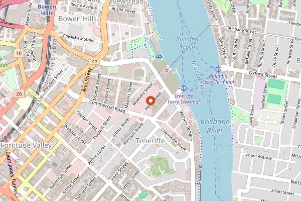 Map showing Green Beacon Brewing in Brisbane