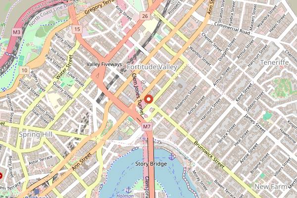 Map showing New York Slice Pizzeria in Brisbane