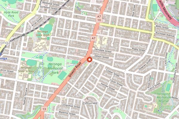 Map showing A Mano Cafe in Brisbane