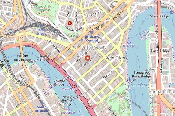 Map showing Brew Cafe and Wine Bar in Brisbane
