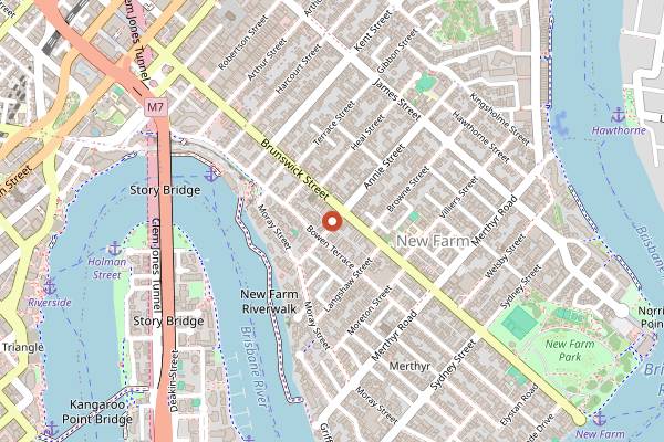 Map showing Continental Cafe in Brisbane