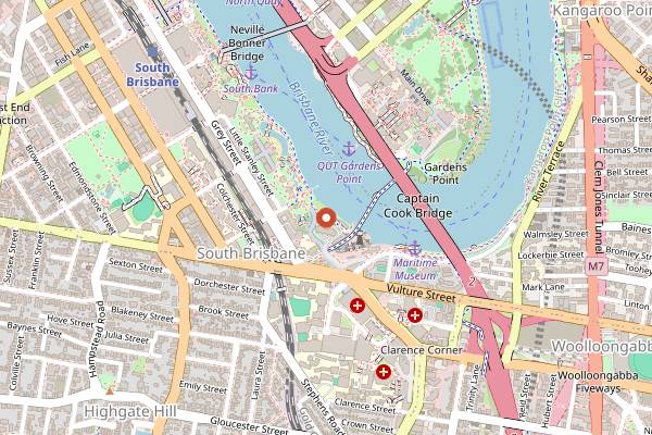 Map showing River Quay Fish in Brisbane