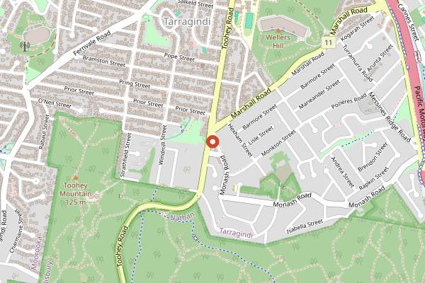 Map showing Tarragindi Thai Restaurant in Brisbane