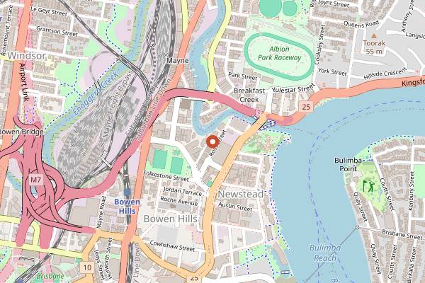 Map showing The Golden Pig Cooking School in Brisbane