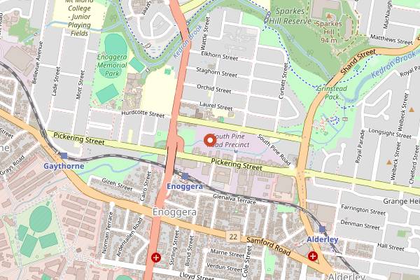 Map showing Taya Kitchen Asian Cooking School in Brisbane