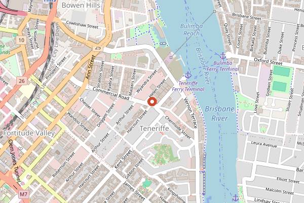 Map showing Vanilla Zulu Cooking School in Brisbane