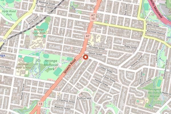 Map showing Cafe O-Mai in Brisbane