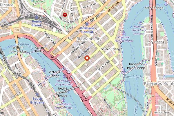 Map showing BrisAsia Festival in Brisbane