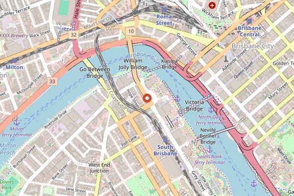 Map showing Brisbane Festival in Brisbane