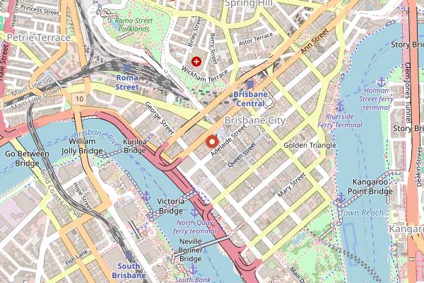 Map showing The Curated Plate in Brisbane