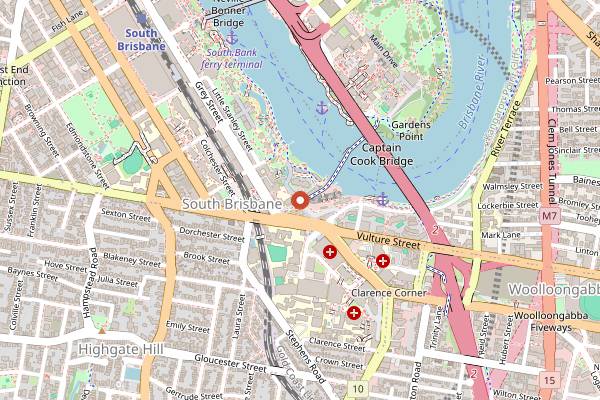 Map showing OTTO Ristorante in Brisbane