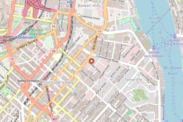 Map showing Restaurant Dan Arnold in Brisbane