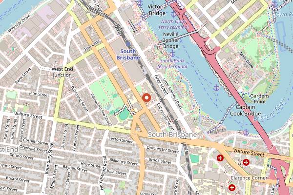 Map showing Quintessential Tastes of Brisbane Tour: South Brisbane in Brisbane
