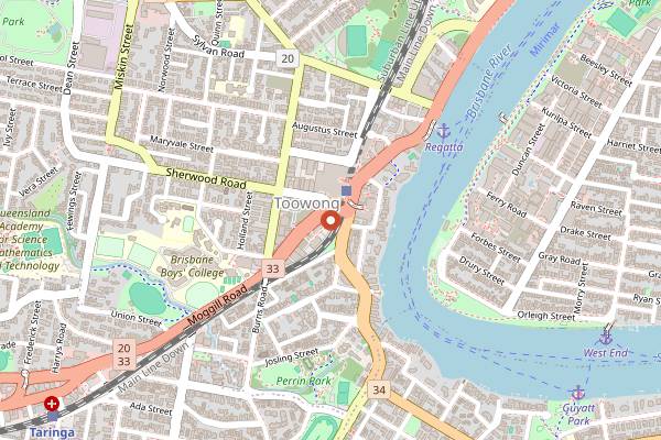 Map showing Royal Exchange Hotel in Brisbane