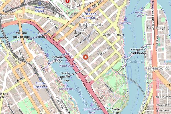 Map showing The Pancake Manor in Brisbane