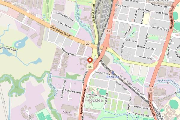 Map showing Rocklea Hotel in Brisbane