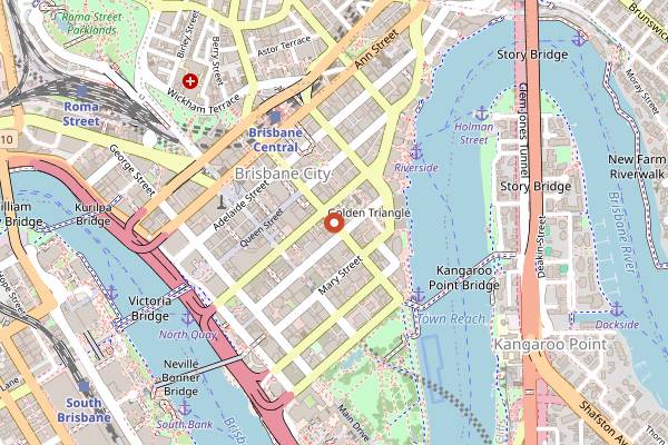 Map showing Golden Avenue in Brisbane