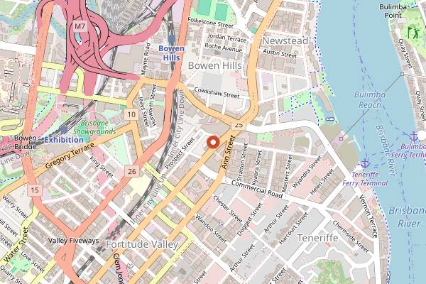 Map showing SK Steak & Oyster in Brisbane