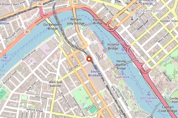 Map showing Southside Restaurant in Brisbane