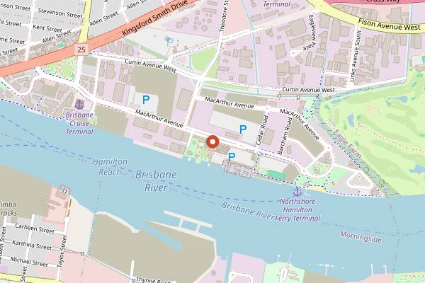 Map showing Eat Street Northshore Container Stalls in Brisbane