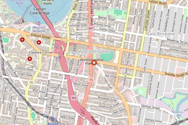 Map showing Stickybeak Wine Bar in Brisbane