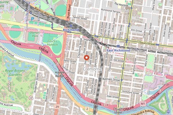 Map showing Baker Bleu in Melbourne