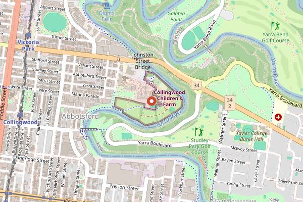 Map showing Convent Bakery in Melbourne